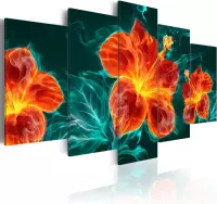 Schilderijen Op Canvas - Schilderij - Flaming Lily 100x50 - Artgeist Schilderij