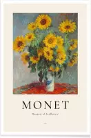 JUNIQE - Poster Monet - Bouquet of Sunflowers -13x18 /Geel & Ivoor