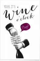 JUNIQE - Poster Wine o'clock -30x45 /Paars & Wit