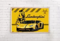 Poster Lamborghini geel -Stier - 91.5 x 61 cm