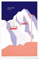 JUNIQE - Poster Les Alpes -30x45 /Blauw & Grijs
