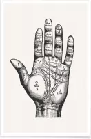 JUNIQE - Poster Palmistry -30x45 /Grijs & Wit