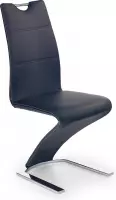 GIANNA Design stoel zwart - Zwarte eetkamerstoel - Metalen poten - Zwart (per 2 stuks)