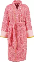 Pip Studio badjas Jacquard Check donker roze - XXL