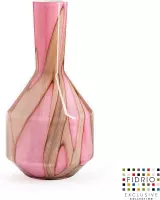 Design vaas Bottle benito large - Fidrio PINK FLAME - glas, mondgeblazen bloemenvaas - hoogte 25,5 cm