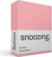 Snoozing Jersey - Hoeslaken - 100% gebreide katoen - 160x200 cm - Roze