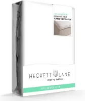 HnL Living - Hoeslaken - Topper - Katoensatijn - 90 x 210 cm - Wit