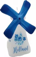 Delfts Blauw Molen Figuurkaars met draaiende wieken Typisch Hollandse cadeaus Holland Souvenir