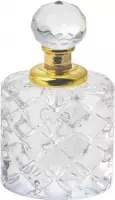 Melady Parfum Flesje 4*3*7 cm Transparant Glas Rond Decoratie Flesje Sierflesje Hervulbaar