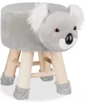 Relaxdays Kinderkruk - kinderpoef - decoratie - hocker met pootjes  - dieren design - Koala