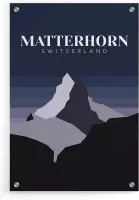 Walljar - Matterhorn Switserland Night II - Muurdecoratie - Plexiglas schilderij