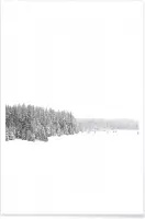 JUNIQE - Poster White White Winter 1/2 -40x60 /Grijs & Wit