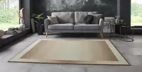 Vloerkleed retro lijstmotief Gradient - taupe 80x150 cm