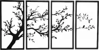 Wanddecoratie Industrieel - Woonkamer - Slaapkamer - Wandpaneel Wandbord - Levensboom tree of life - Hout - Zwart