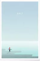 JUNIQE - Poster Sylt - retro -20x30 /Blauw