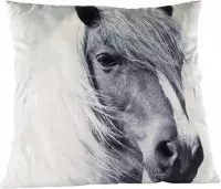 Cost en Trendy Kussen Paardenkop Grijs Wit 60x60cm - Velours (set van 2) En Yourkitchen E-kookboek - Heerlijke Smulrecepten