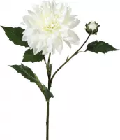 Viv! Home Luxuries Dahlia - zijden bloem - wit - 50cm - topkwaliteit