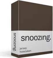 Snoozing Jersey - Hoeslaken - 100% gebreide katoen - 120x200 cm - Bruin