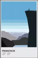 Walljar - Preikestolen Norway - Muurdecoratie - Poster