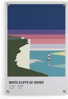 Walljar - White Cliffs Of Dover United Kingdom Night - Muurdecoratie - Plexiglas schilderij