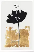 JUNIQE - Poster Black Poppy -40x60 /Zwart