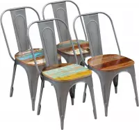 Medina Eetkamerstoelen 4 st massief gerecycled hout