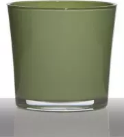 Hakbijl Glass Conner – Glazen bloempot – Groen – h16 x d17 cm