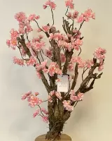Seta Fiori - Bonsai kersen bloesem - kunstplant - 55cm - roze / wit -