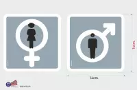 Toilet stickers set man & vrouw pictogram.