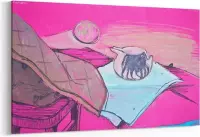 Schilderij - Kunsttekening in roze — 90x60 cm