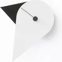 Birdy wand klok - Sparenberg Design - Zwart Wit - D=10cm