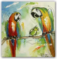 Schilderij - Papegaaien ouders