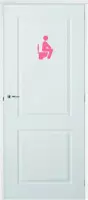 Deursticker Man Op Wc -  Roze -  20 x 30 cm  -  toilet raam en deurstickers - toilet  alle - Muursticker4Sale