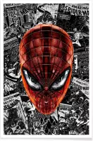 JUNIQE - Poster The Spider-Man - Een stripheld -13x18 /Grijs & Rood