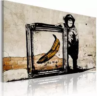 Schilderij - Inspired by Banksy II , wanddecoratie , premium print op canvas