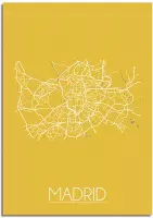 DesignClaud Madrid Plattegrond poster Geel A4 poster (21x29,7cm)