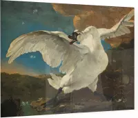 De bedreigde zwaan, Jan Asselijn - Foto op Plexiglas - 80 x 60 cm