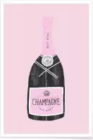 JUNIQE - Poster Champagne -13x18 /Roze & Zwart