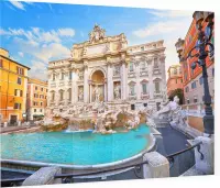 Toeristische trekpleister Fontana di Trevi in Rome,  - Foto op Plexiglas - 60 x 40 cm