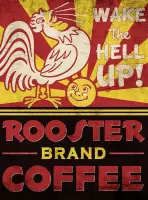 Signs-USA - Rooster Brand Coffee - Retro verweerd - Wandbord - 33 x 44 cm