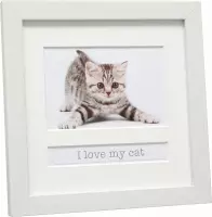 Deknudt Frames wit, met passepartout +   tekstvak 'I love my cat'