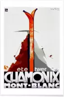 JUNIQE - Poster Vintage Frankrijk Chamoix -20x30 /Bruin & Oranje