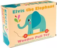Verantwoord houten speelgoed voor baby en kind Olifant - Elvis the Elephant trein met touw trek dier