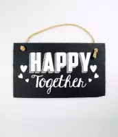 Wandbord van Leisteen - HAPPY Together - Tekstbord