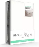 HnL Living - Hoeslaken - Topper - Katoensatijn - 80 x 200 cm - Offwhite