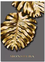 Canvas Experts Doek Met Gouden Bloemen (B) Leuk Om Te Combineren! Maat 60x90CM *ALLEEN DOEK MET WITTE RANDEN* Wanddecoratie | Poster | Wall Art | Canvas Doek | Voor Meer Opties En