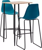 vidaXL 3-delige Barset kunststof turquoise