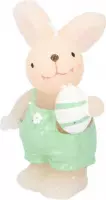 kaars Pasen konijn met paasei 11 cm roze/groen