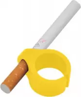 Handige siliconen sigaretten ring - Sigaretten houder voor mobiel / autorijden / computer / pc / gamen -  Peuken / gamer sigaret ring - Universeel - Geel