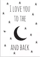 DesignClaud I Love You To The Moon And Back A3 + Fotolijst wit